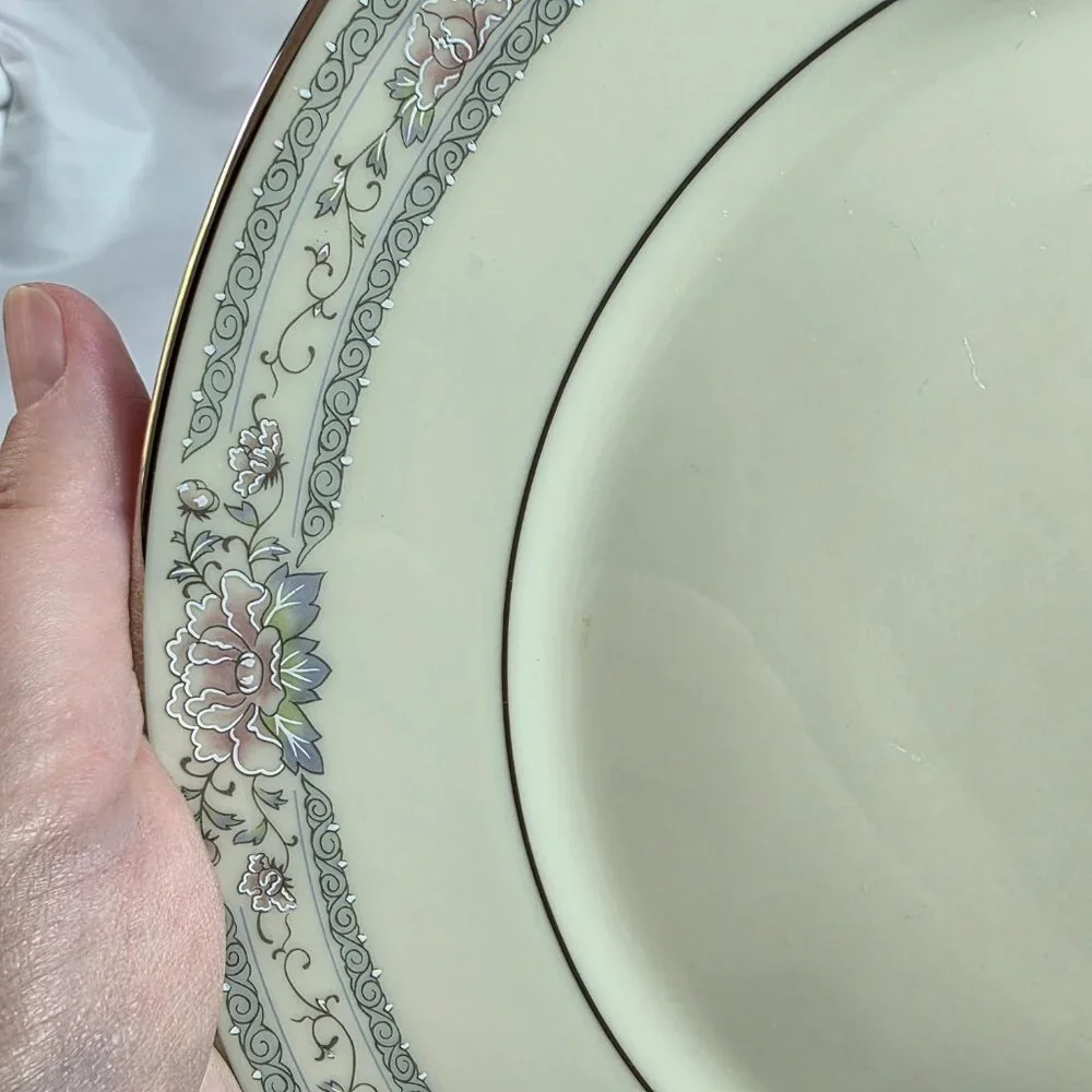 TWO Lenox Charleston Dinner Plate Pastel Floral Band Cosmopolitan Line